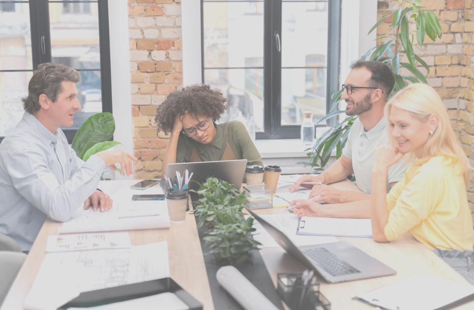 Équipe de conseillers financiers mirasolaneumara travaillant avec des clients